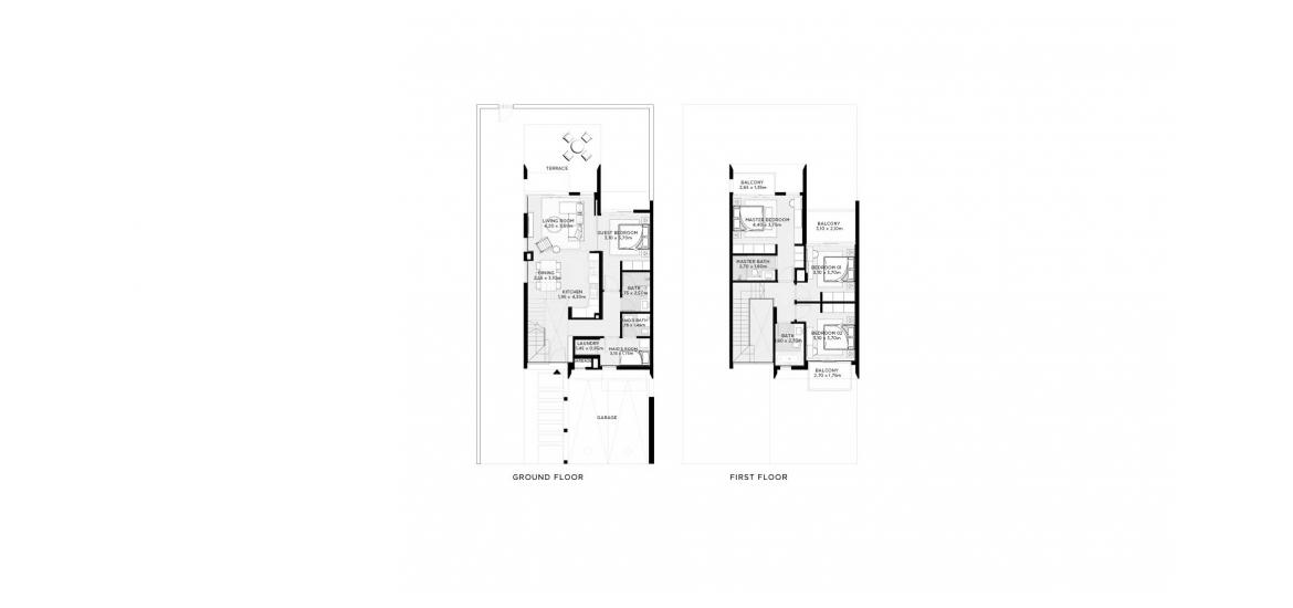 Планировка «217SQM» 4 спальни в ЖК THE VALLEY VILLAS