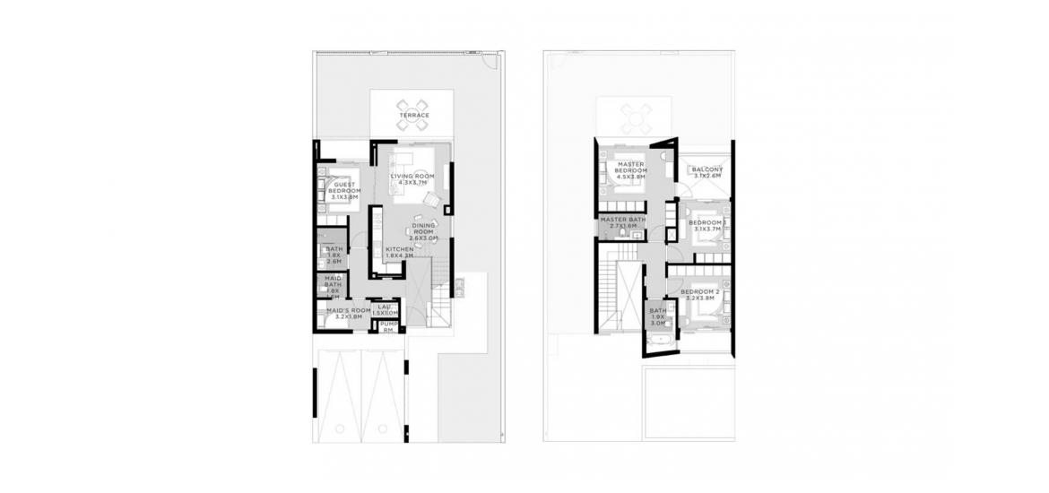 Floor plan «C», 4 bedrooms in TALIA
