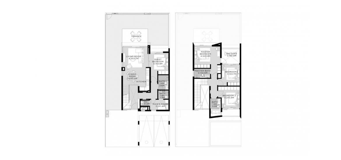 Floor plan «B», 4 bedrooms in TALIA